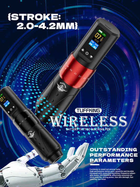 Wireless Tattoo Pen – Adjustable Stroke 2.0-4.2mm | 1600mAh Battery | TFT Display