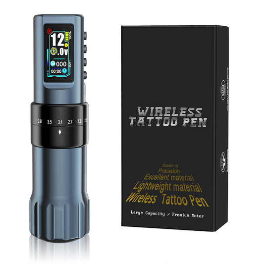 Wireless Tattoo Pen,Adjustable Stroke 2.0–4.2mm,LCD Display,Type-C Rechargeable